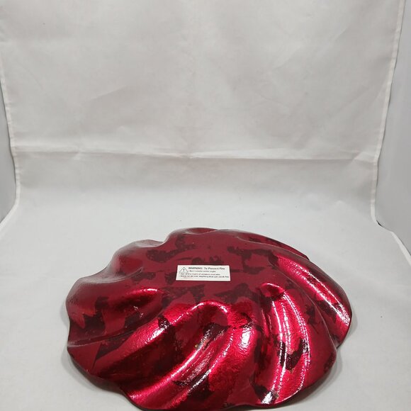 13 inch Vintage Glass Pillar Candle Holder in Bright Red Design - Picture 2 of 4